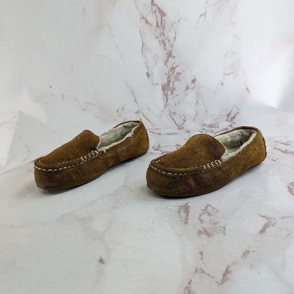 Koolaburra Ugg Slippers Women 5 Brown Suede Fur Shearling Lounge Slip On Lezly - Picture 2 of 10